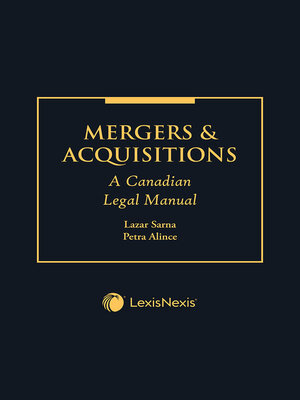cover image of Mergers and Acquisitions: A Canadian Legal Manual